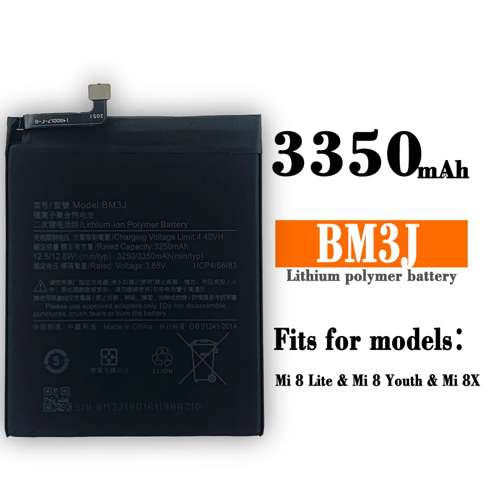 BM3J 3350mAh Battery For Xiaomi 8 Lite MI8 Lite BM3J High Quality Phone Replacement Batteries New Battery