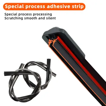 雙橡膠條汽車擋風玻璃雨刷片 J 型鉤 U 型通用無支架汽車雨刷 14、16、18、19、20、21、22、24、26 英寸 10 最佳銷售 三葉雨刷片 - №9