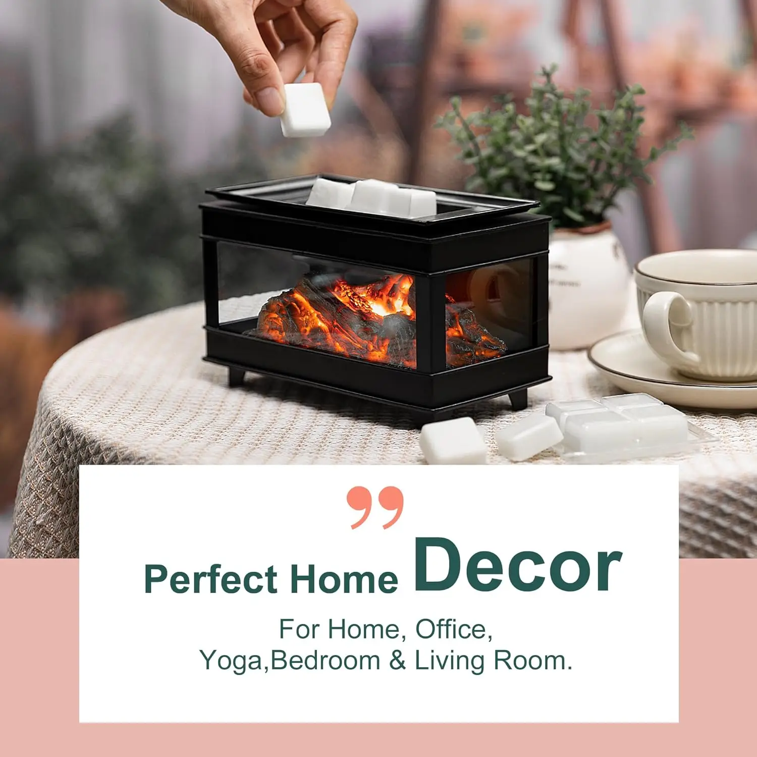 Freestanding Wax Warmer, Electric Scented Wax Melter, 3-Side Glass Heater for Home Office Gifts