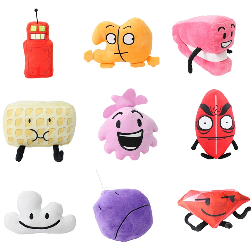 Anime Battle for Dream Island Plush Toys BFDI Plushie Dolls Leaf Fire Flower Water Drop Numbers Stuffed Figure Kids Gift