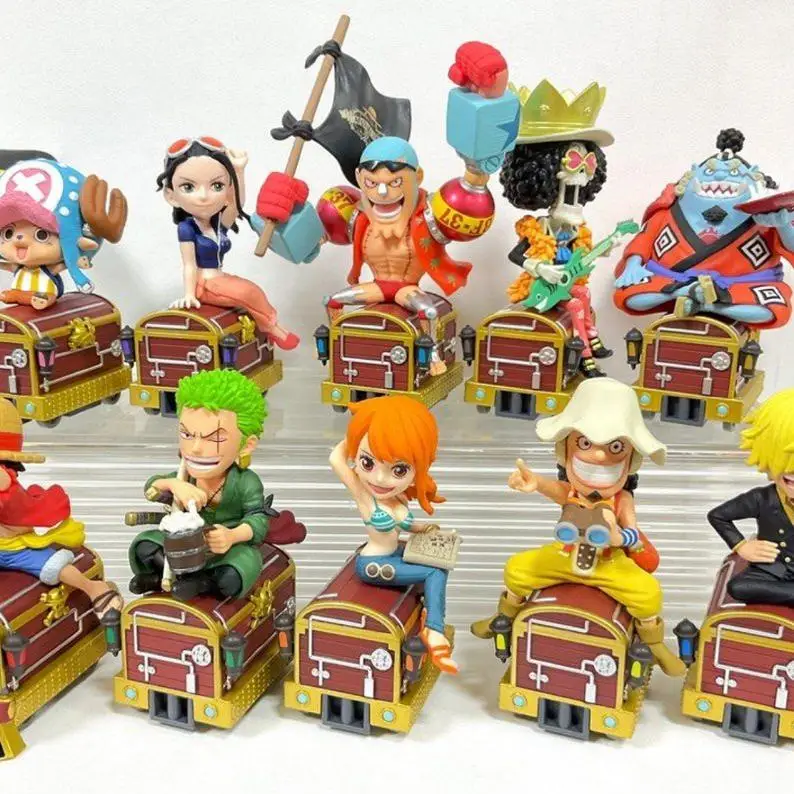 New In Stock Bandai One Piece Wcf Straw Hat Store 12th Anniversary All Aboard Sunny Train Anime Surrounding Gift