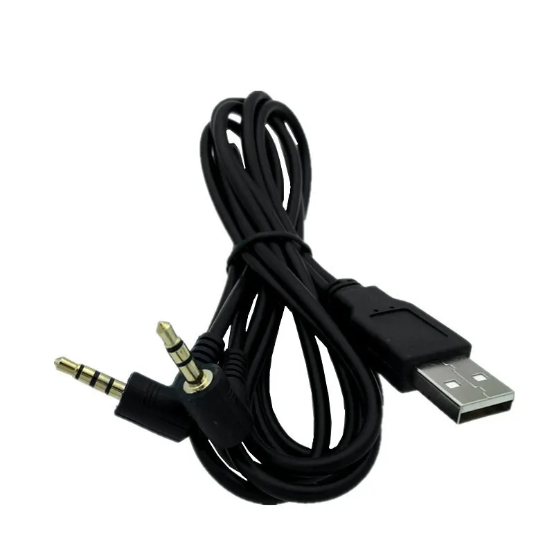 2 in 1 3.5mm Male AUX Audio Car Stereo Jack Cables to USB 2.0 Male Charge Cable 1m For MP3 Charging Car Power Amplifier Music