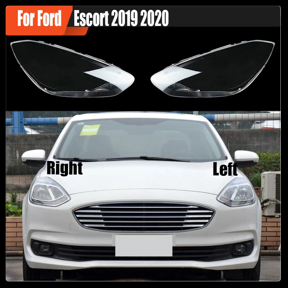 For Ford Escort 2019 2020 Car Front Headlight Lens Cover Auto Shell Headlamp Lampshade glass Lampcover Head lamp light cover