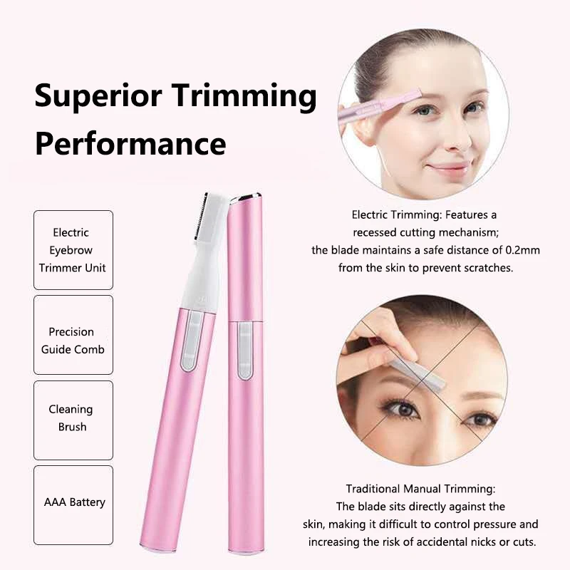 Portable Electric Eyebrow Trimmer Shaver Hair Remover Facial Shaver Pencil Hair Remover for Facial Neck Blur Lips Body Arms Legs
