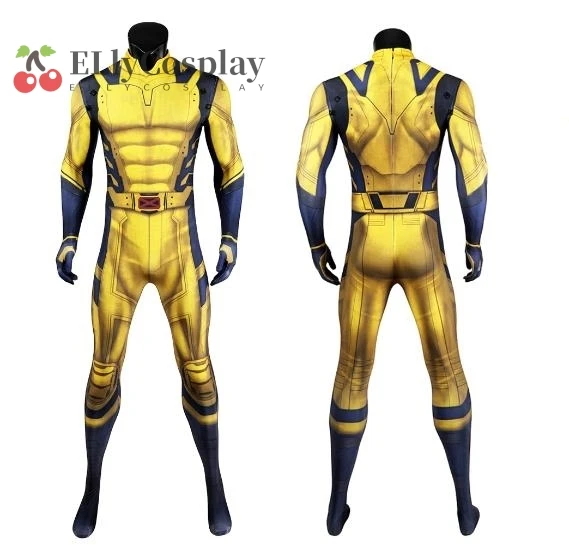 Macacão Wolverine masculino, James Howlett, fantasia cosplay, armadura de ombro, impressão 3D, macacão zentai, super-herói Halloween, roupa masculina