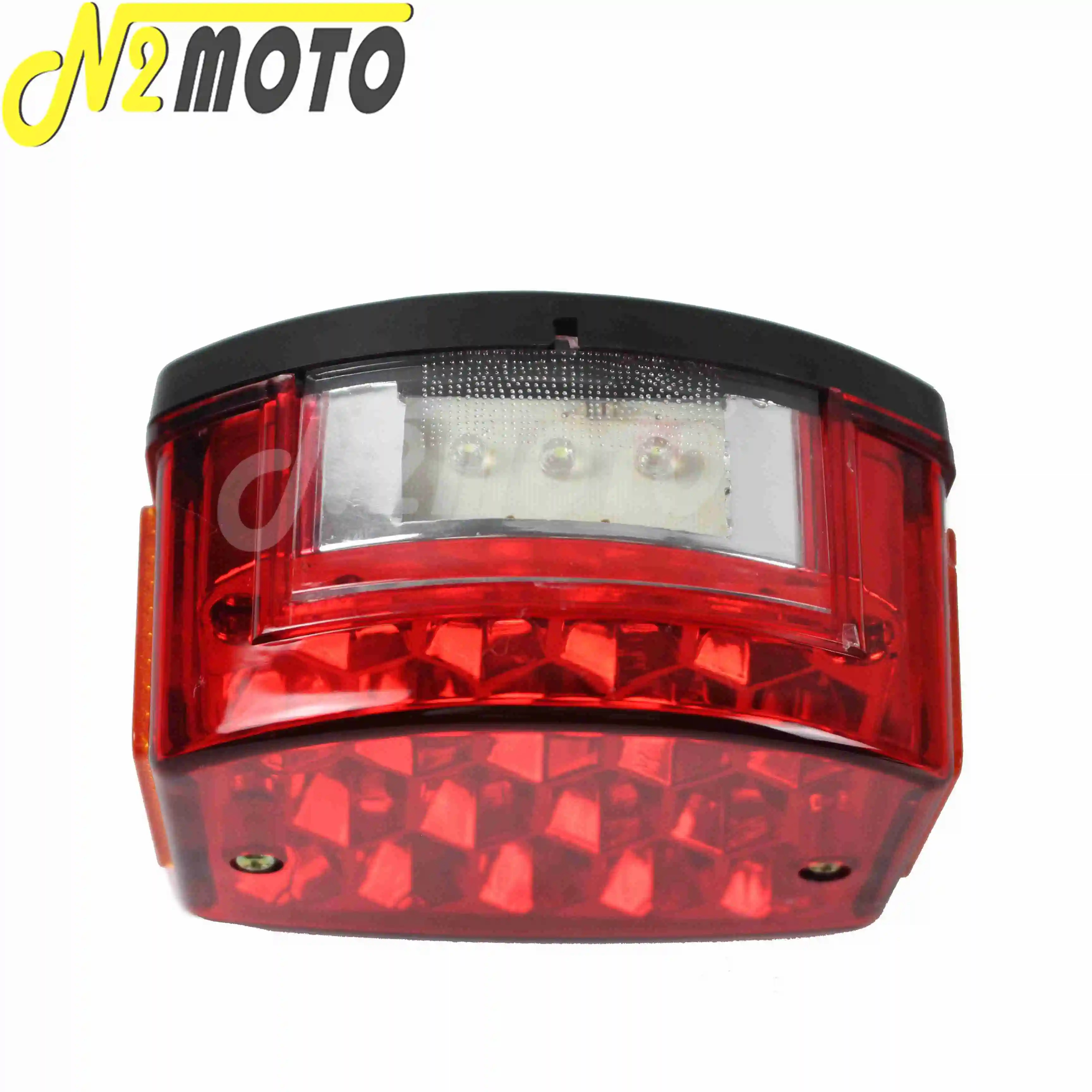 12V Red LED Motorcycle Taillight License Plate Light Tail Brake Stop Lamp Reflector Indicators for Minsk 125 cc Carpathians 50cc