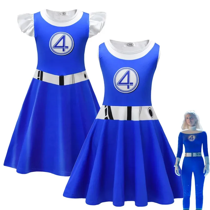 111 www The Fantastic Four First Steps Girl Halloween Fantasia فستان تنكرية زي تنكري