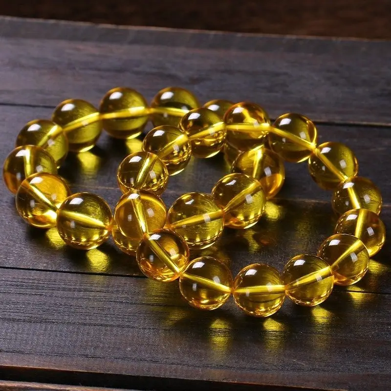 UMQ Natural Myanmar Water Purification Gold Amber Bracelet Beeswax Lucky Single Circle Lucky Beads Golden Amber Bracelet