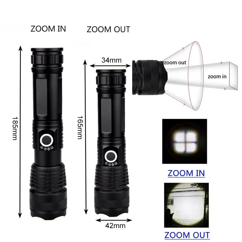 lanterna P50 Led Flashlight Mini Torch Tactical Flashlight Zoomable Waterproof Protable Outdoor Camping Bike Light
