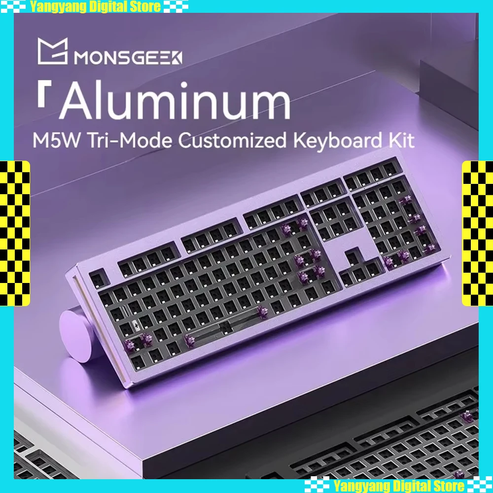 

Monsgeek M5W Customized Mechanical Keyboard Kit 2.4GHz Three Mode RGB Hot Swap 108 Key Gasket Structure Aluminum Cnc PC Gifts