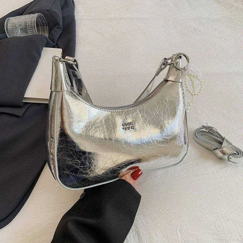 Premium and Niche Underarm Bag Women's Bag 2025 New trendy Summer Style Shoulder Bag Pleated Texture Underarm Bag