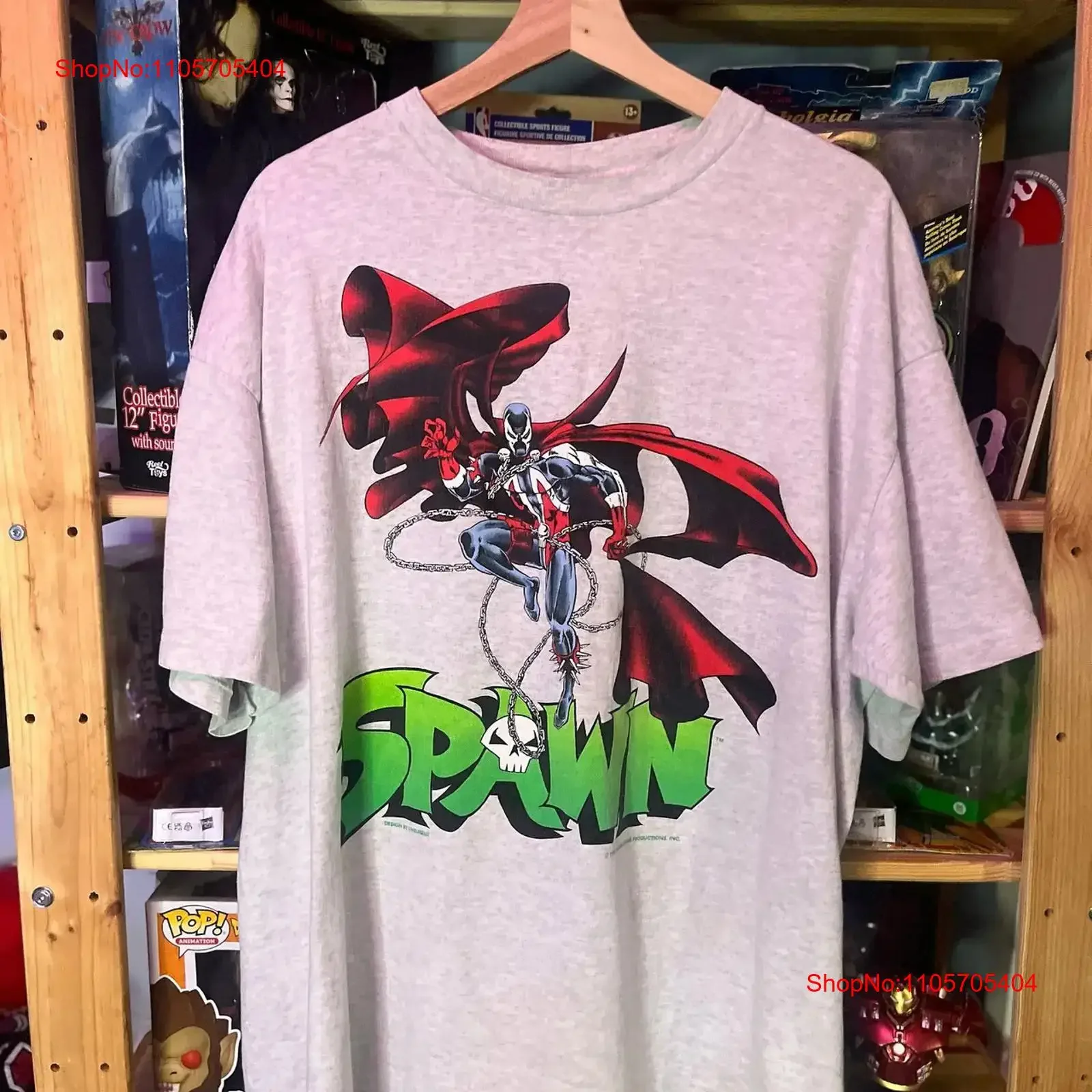1995 SPAWN MCFARLANE Movie Rare Design Ash T Shirt S 5XL WA2585 long or short sleeves vintage Washed Soft designer clothes