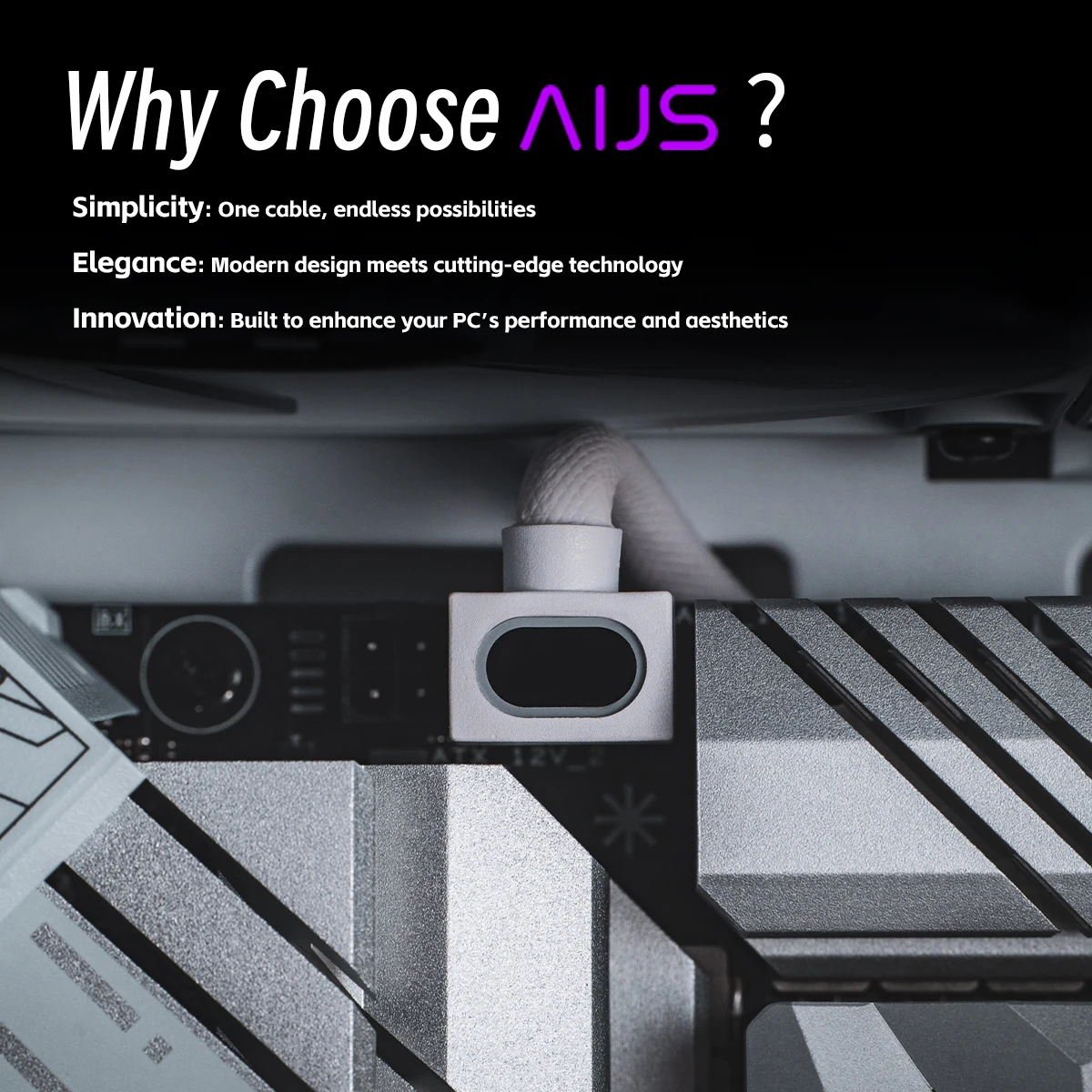 AIJS CPU8 PIN Computer Power Extension Cable With ARGB Aura Sync, 90 Degree Elbow Power Cord One-Wire Connection Cable 30cm