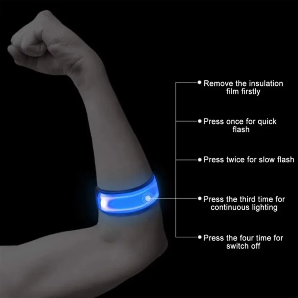 USB Charging LED Light Strap Wrist Slap Armband Ankle Running Riding Glow Outdoor Sports Night Running Light Safety Charging