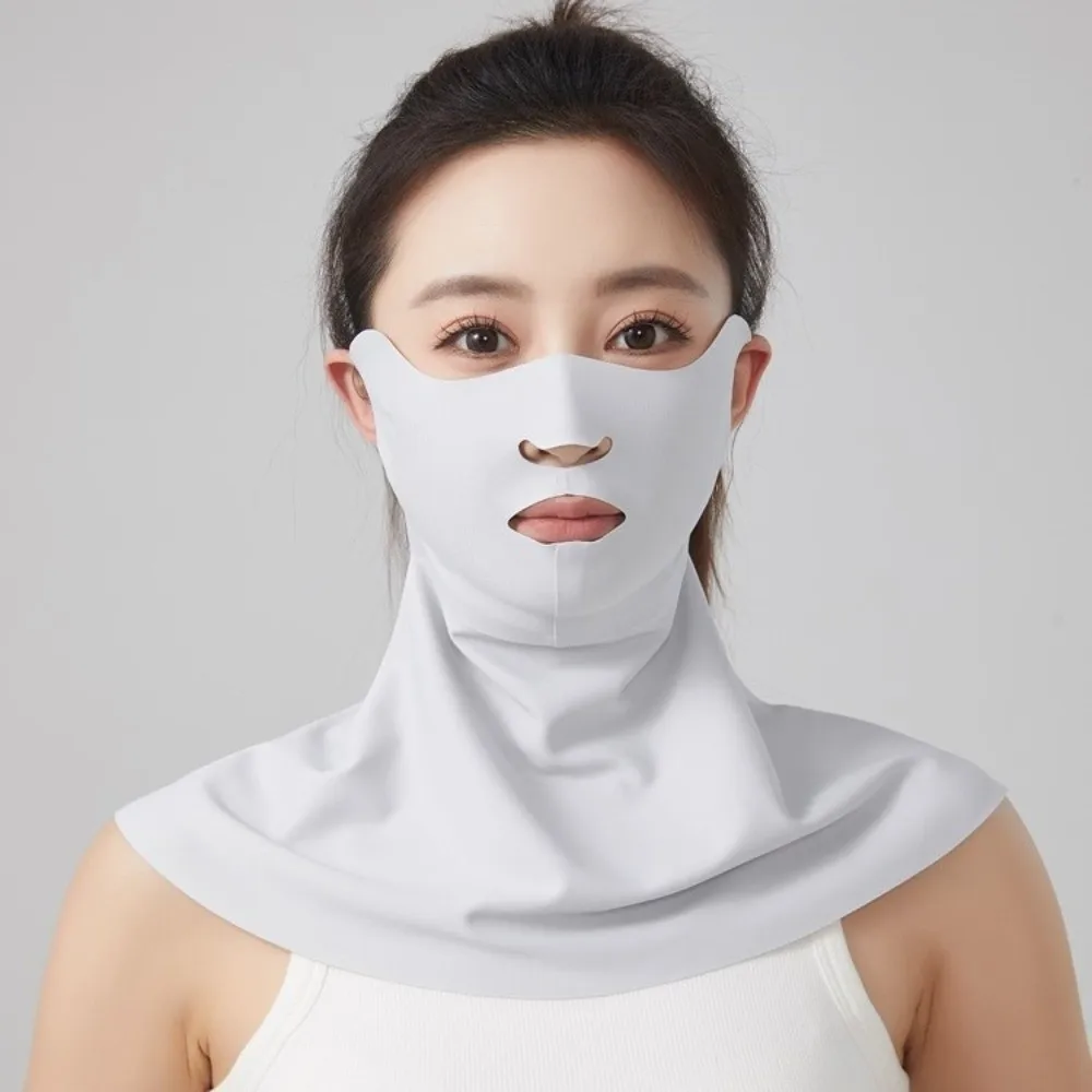 Ice Silk Sun Protection Face Mask Seamless AB Side One-piece Neck Brace UV Protection Adjustable Summer Sun Protection Face Mask