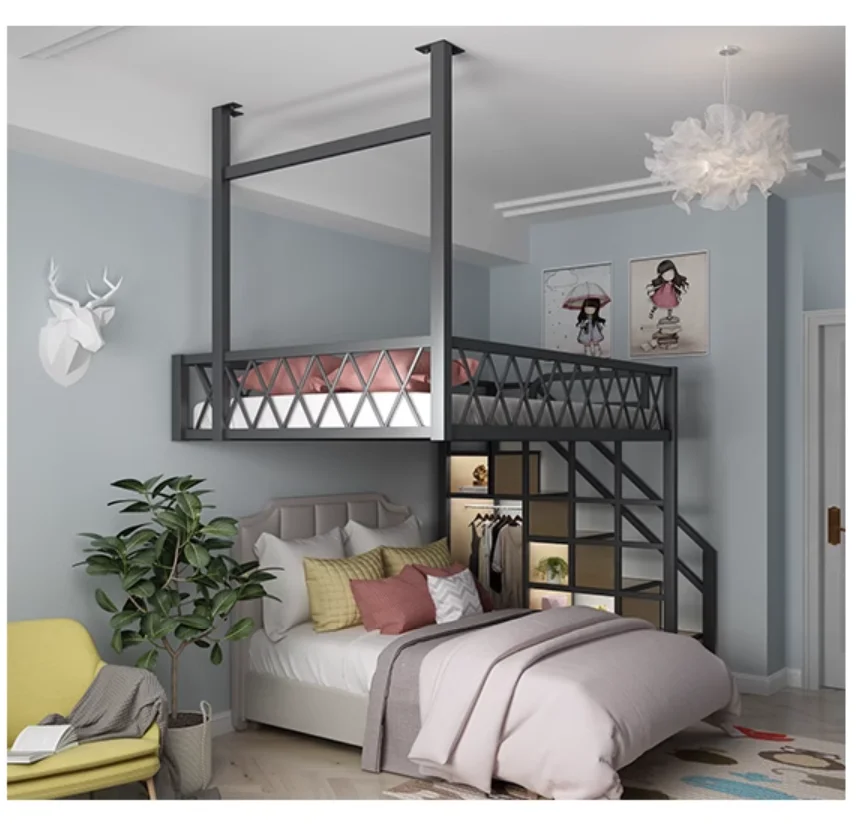 Loft staircase Cabinet Hammock Multi-functional apartment Modern single double second floor loft bed