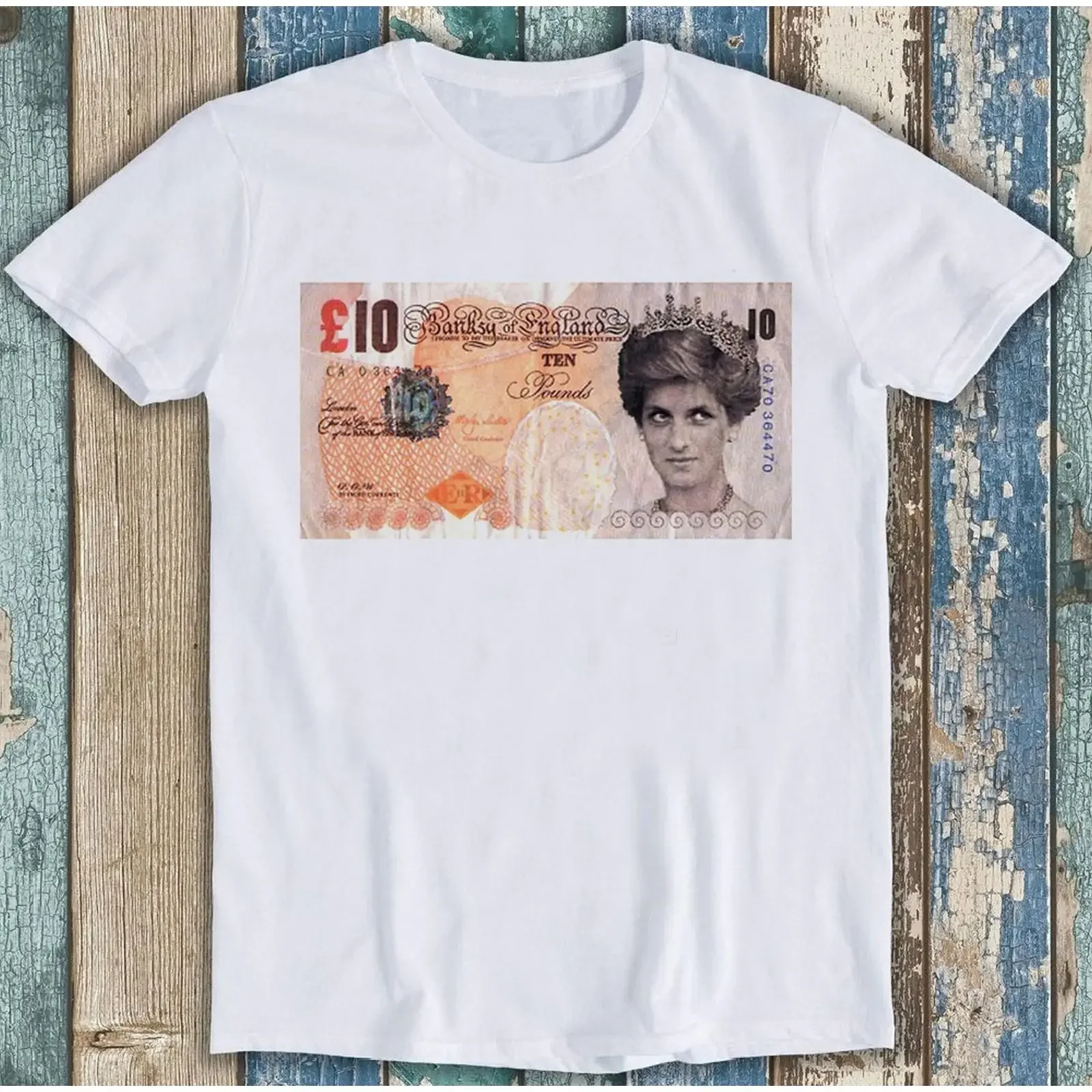 Banksy Princess Diana 10 Pound Note Best Seller Funny Retro T Shirt T1909 vintage Washed Stylish Unisex Top For Everyday Wear