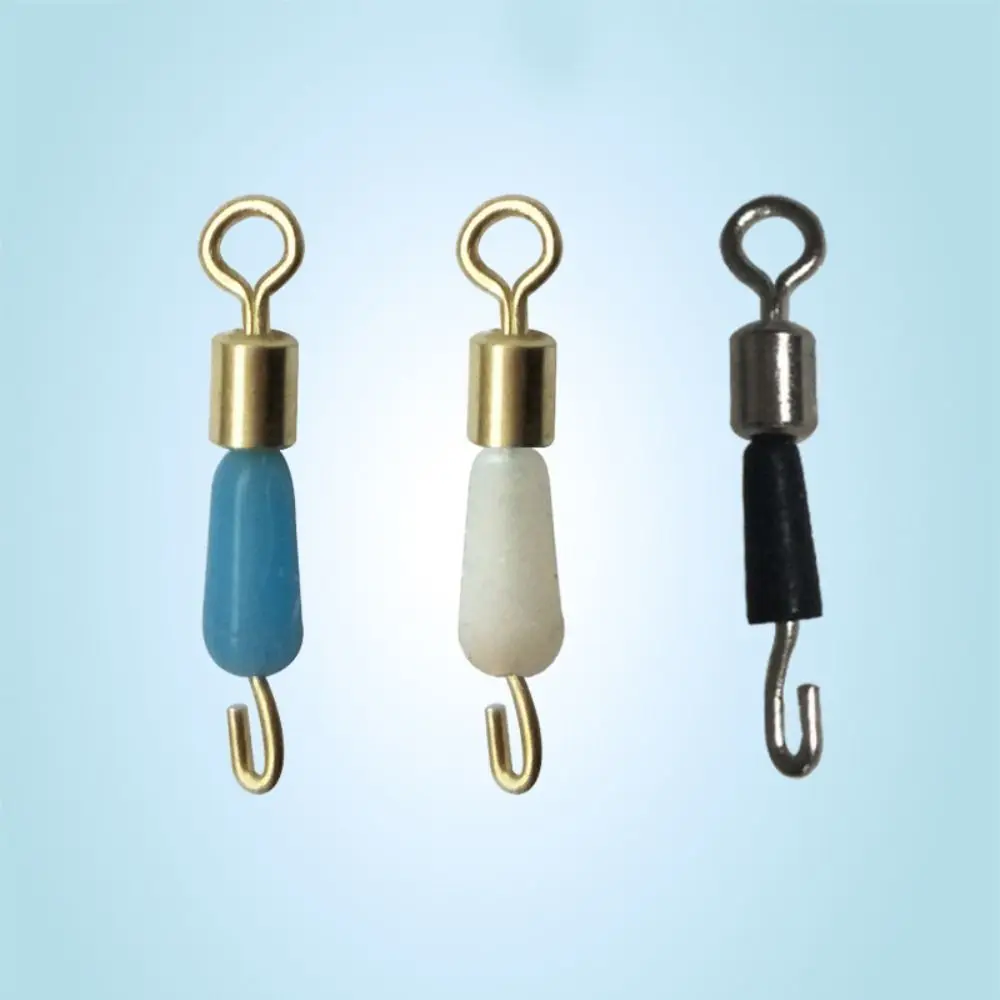 Silicone Copper Fishing Feeder Swivels 8-Shaped Black Blue White Tackle Connector Quick Change Swivel Ring Fishing Accessories