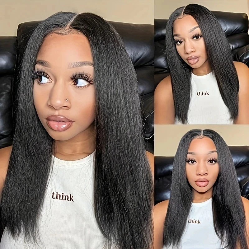 

African fluffy straight hair afro synthetic full wig