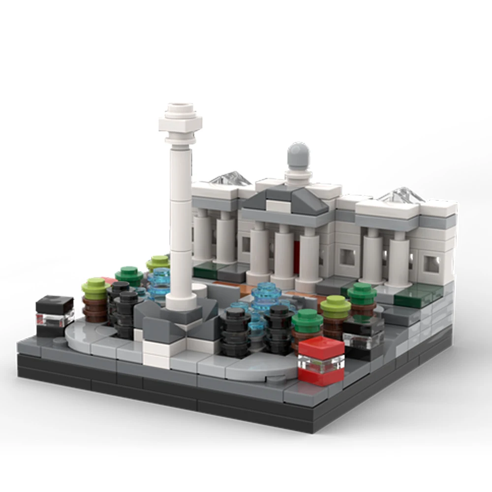 MOC Trafalgar Square Building Block Mini Trafalgar Square Street View Logo Building Bricks DIY Toy Children's Gift