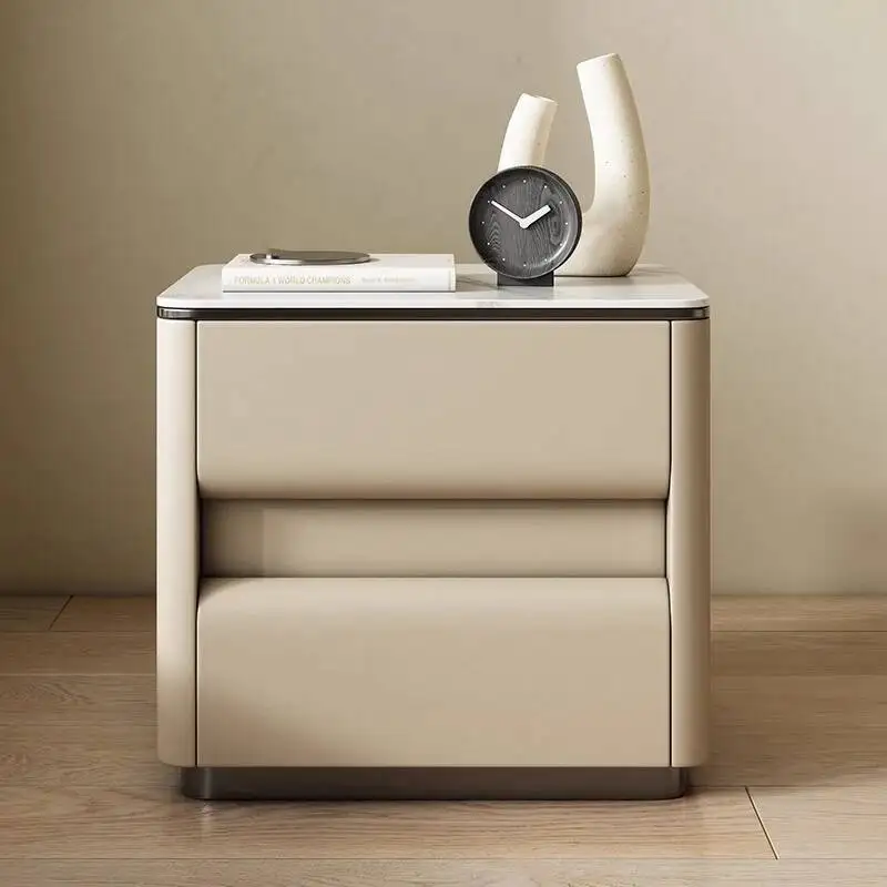 Meja Nakas Modern Mewah dengan Laci Penyimpanan, Meja Samping Tempat Tidur Sederhana Minimalis Modern, Comodini Camera Da Letto, Furnitur Kamar Tidur