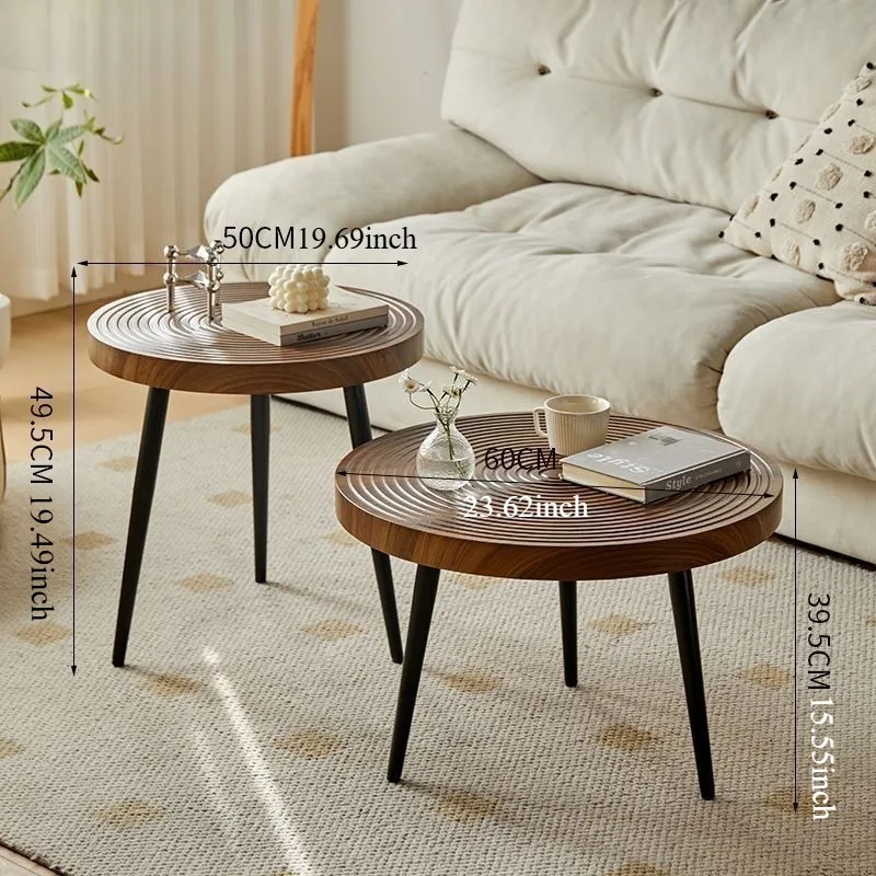 طاولات القهوة اليابانية الإبداعية غرفة المعيشة طاولة شاي خشبية حلقة الشمال بسيطة صغيرة المنزلية أريكة مستديرة طاولة شاي الأثاث #6