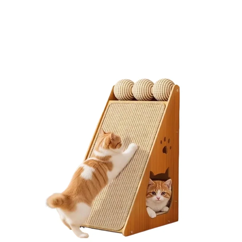 

Upgrade large cat climbing frame vertical cat tree tower sword hemp and wood scraper house premium cat toy