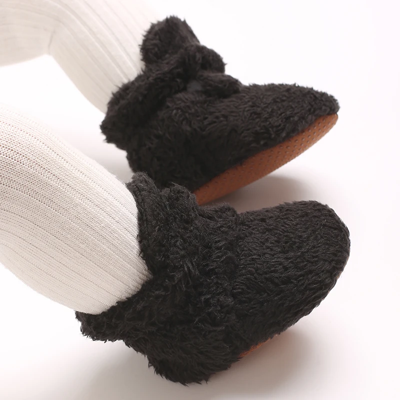 Neugeborenes Baby, Junge, Mädchen, weiche Fleece-Booties, Stay On, Säuglingshausschuhe, Socken, Schuh, rutschfester Greifer, Kleinkind-Erstwanderer, Winter-Knöchel – Detail 32