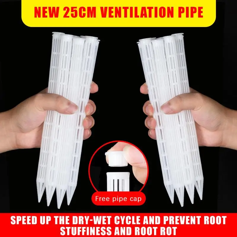 20Pcs 25CM Plastic Plant Ventilation Pipes Root Rot Prevention Perfect For Indoor Outdoor Potted Planting Gardening