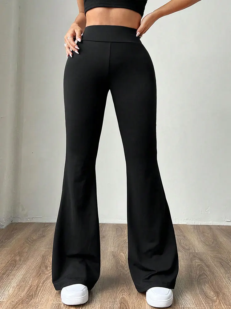 Nuevos pantalones negros de otoño para mujer, pantalones sexis ajustados con realce de cadera, ropa de calle, pantalones versátiles de moda para mujer, ropa de punto