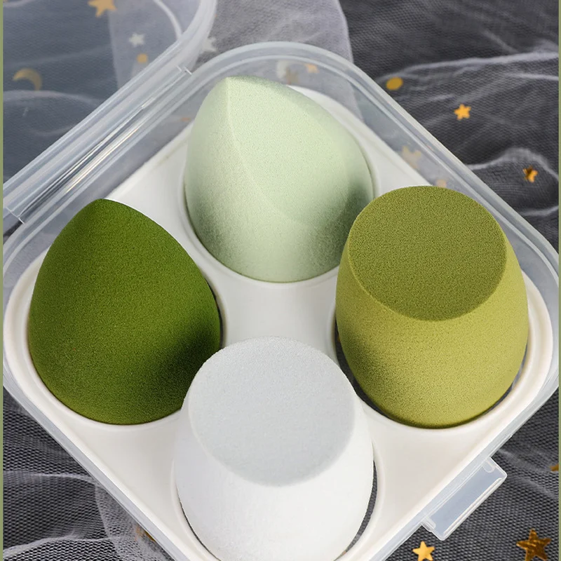 4 Pcs New Beauty Egg Set Gourd Water Drop Puff Makeup Puff Set Colorful Cushion Cosmestic Sponge Egg Tool Wet and Dry Use