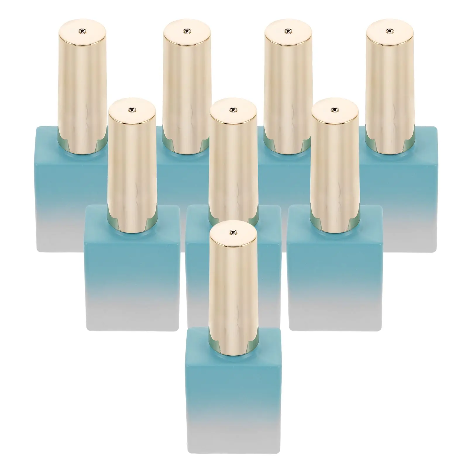 

8 Pcs Empty Nail Polish Bottles 11 7ml Glass Brush Applicator Gradient Color Refillable Vials Sample Containers Nail