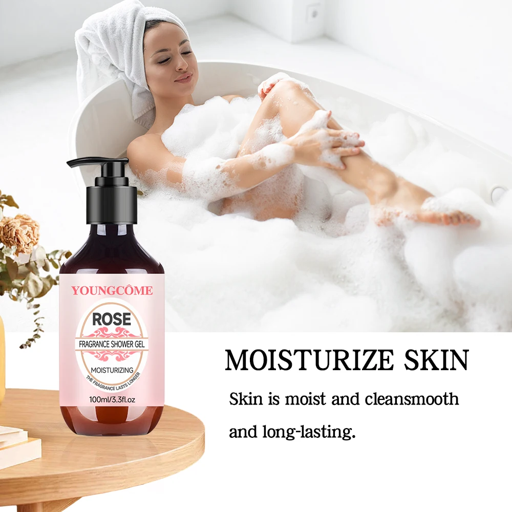 جل الاستحمام الوردي، مرطب وناعم وتبييض الجسم، العناية بالجسم، التحكم في الزيوت، العناية بالبشرة المنعشة