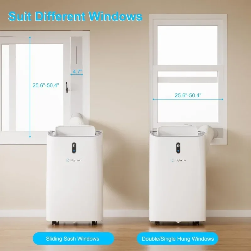 Condizionatori d'aria portatili per ambienti Cool, Heat, deumidificatore e ventola unità AC portatile, Display a LED per ambienti e telecomando/Timer/altalena automatica