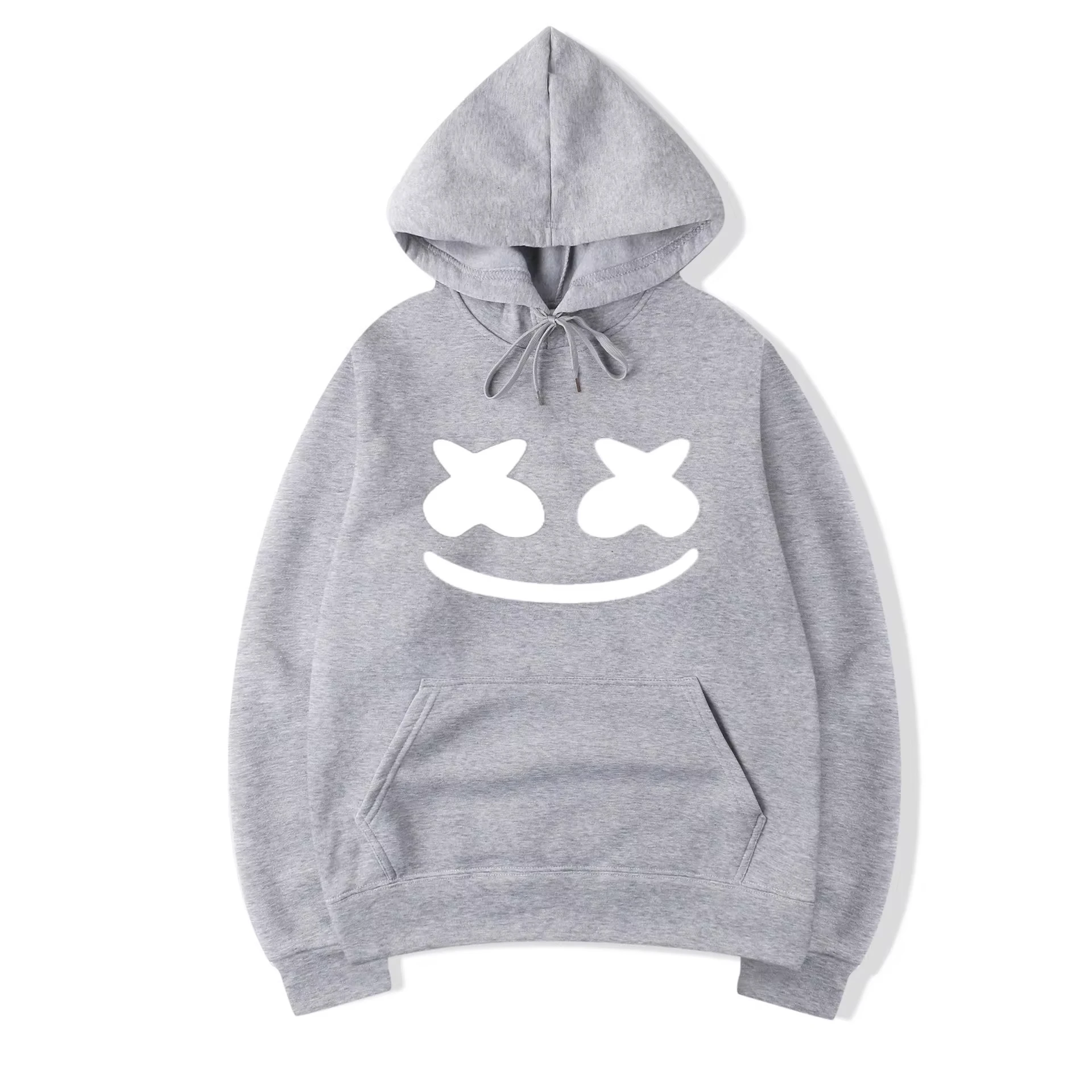 Cross-border hot selling cotton candy band Smile Marshmello printed men's hoodie hoodie pullover