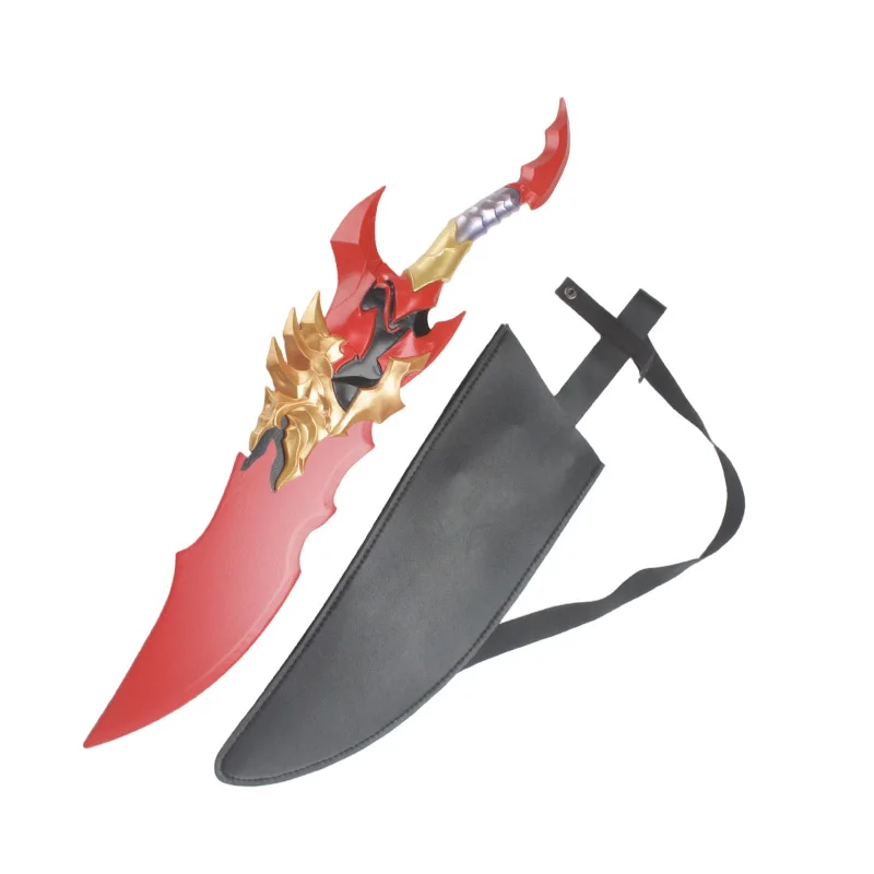 Solo nivelado Katana accesorios de Cosplay con Funda de cuero hoja de bambú juguete espada Anime Hobby colección