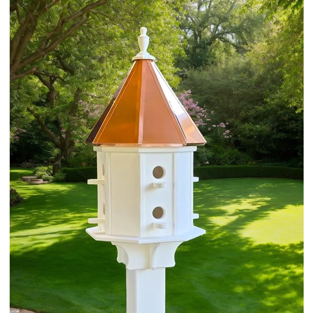 

Amish Handmade Birdhouse with Copper Roof 8 Compartments, Bird Watching (8 Compartments)