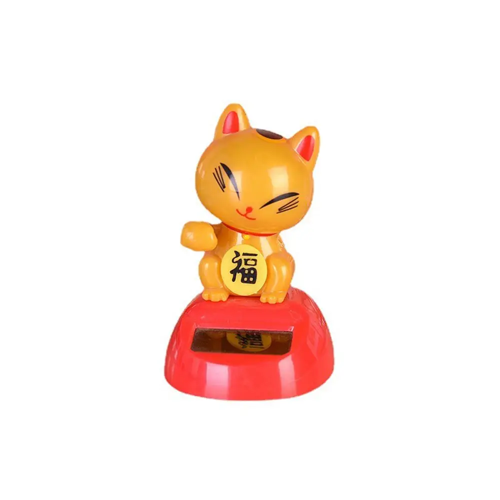 Classic Swing  Home Decor Figurine Statue Solar  Shaking Head Swing  Lucky Cat Model  Dancing Lucky Cat Figure