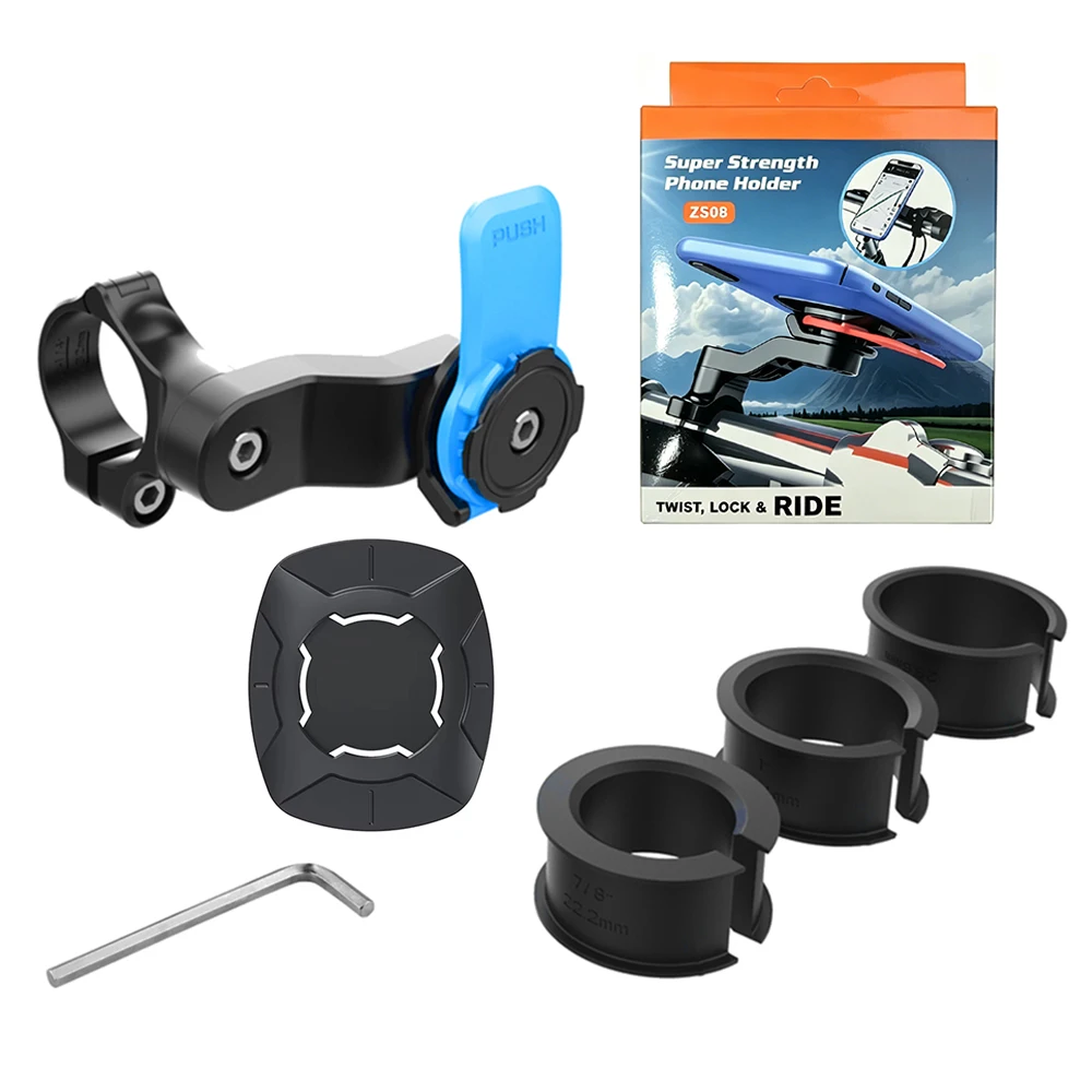 Motorrad-Lenkerhalterung, Universelle Fahrrad-Handyhalterung, MTB-Handyhalterung, Abnehmbar & Universell 360° Drehbar ° Drehbar