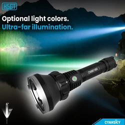 CYANSKY H5GT Multicolor Hunting Flashlight Green Hunting Light for Hogs  Blood Tracking Light, Predator Light for Night Hunting