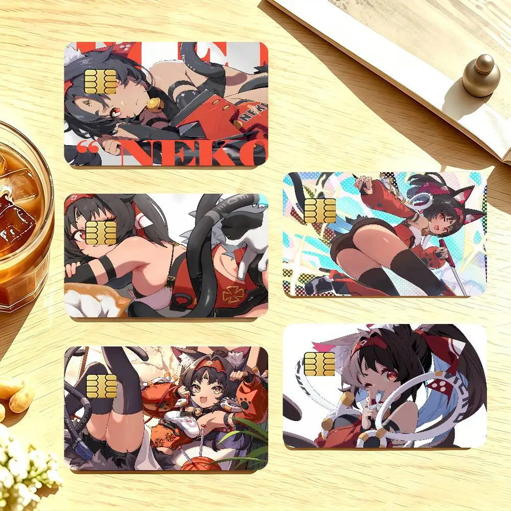 ZZZ Gaming Nekomiya Mana Credit Card Public Transportation Cards Sticker Waterproof Card Face Decoration 4PCS