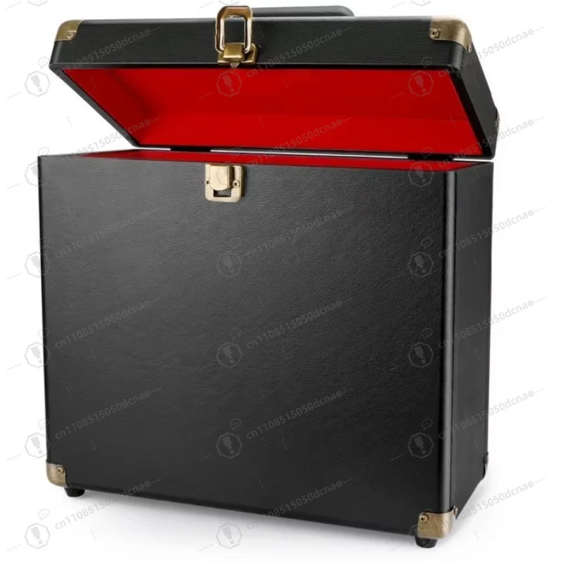 Vintage Vinyl Record Storage Case Portable Leather LP Record Storage Suitcase Antique Style