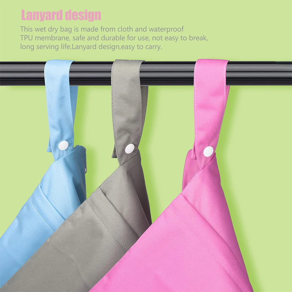 2 قطعة حقيبة تخزين الحفاضات مقبض عالي الجودة قابل للتعليق للاستخدام اليومي أثناء السفر منظم الرطب والجاف حاوية الحقائب المبللة #4