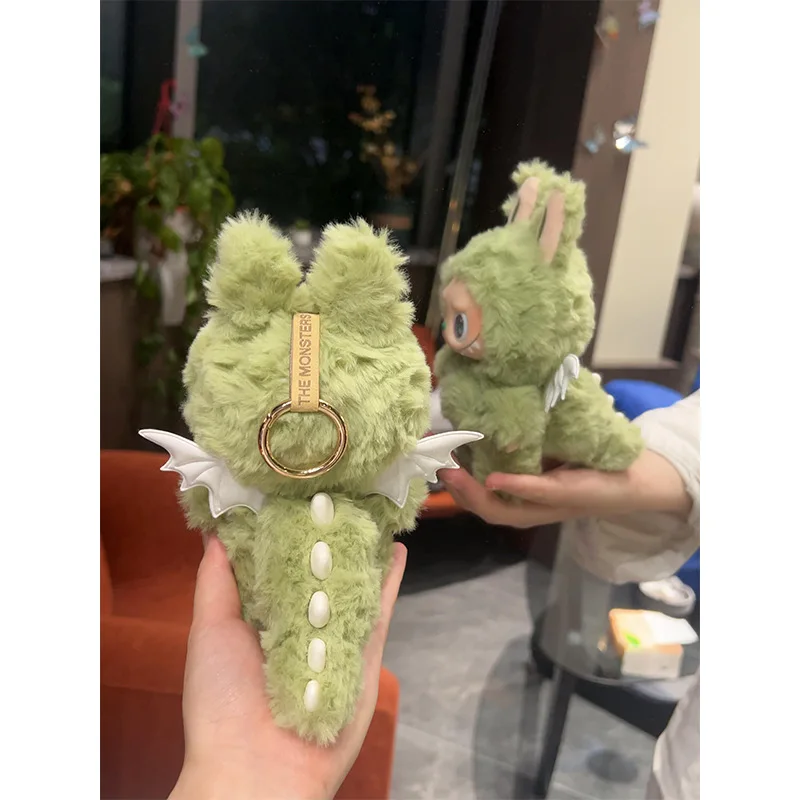 Одежда для Labubu, зеленый динозавр, плюшевая кукла, комплект одежды и платье для куклы белого ангела, 17 см, только кукла, одежда без кукол