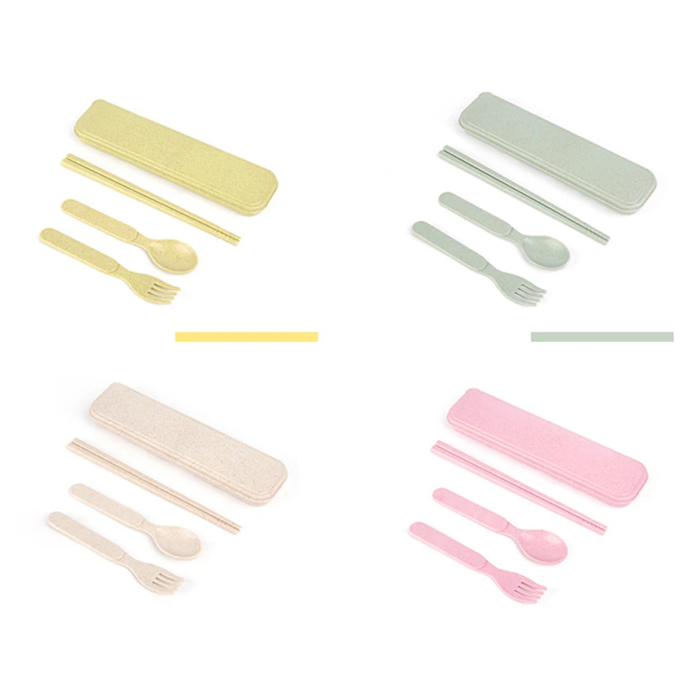 

Portable Kids Tableware Set Chopsticks Spoon Fork Eco Friendly Safe Durable Travel Outdoor Camping Picnic