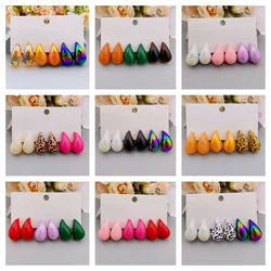 Set of 3 Pairs of Water Drop Stud Earrings in Different Colors for Women earrings for women