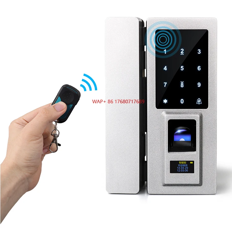 Remote Control Fingerprint Glass Door Magnetic Lock with Cards and Password
