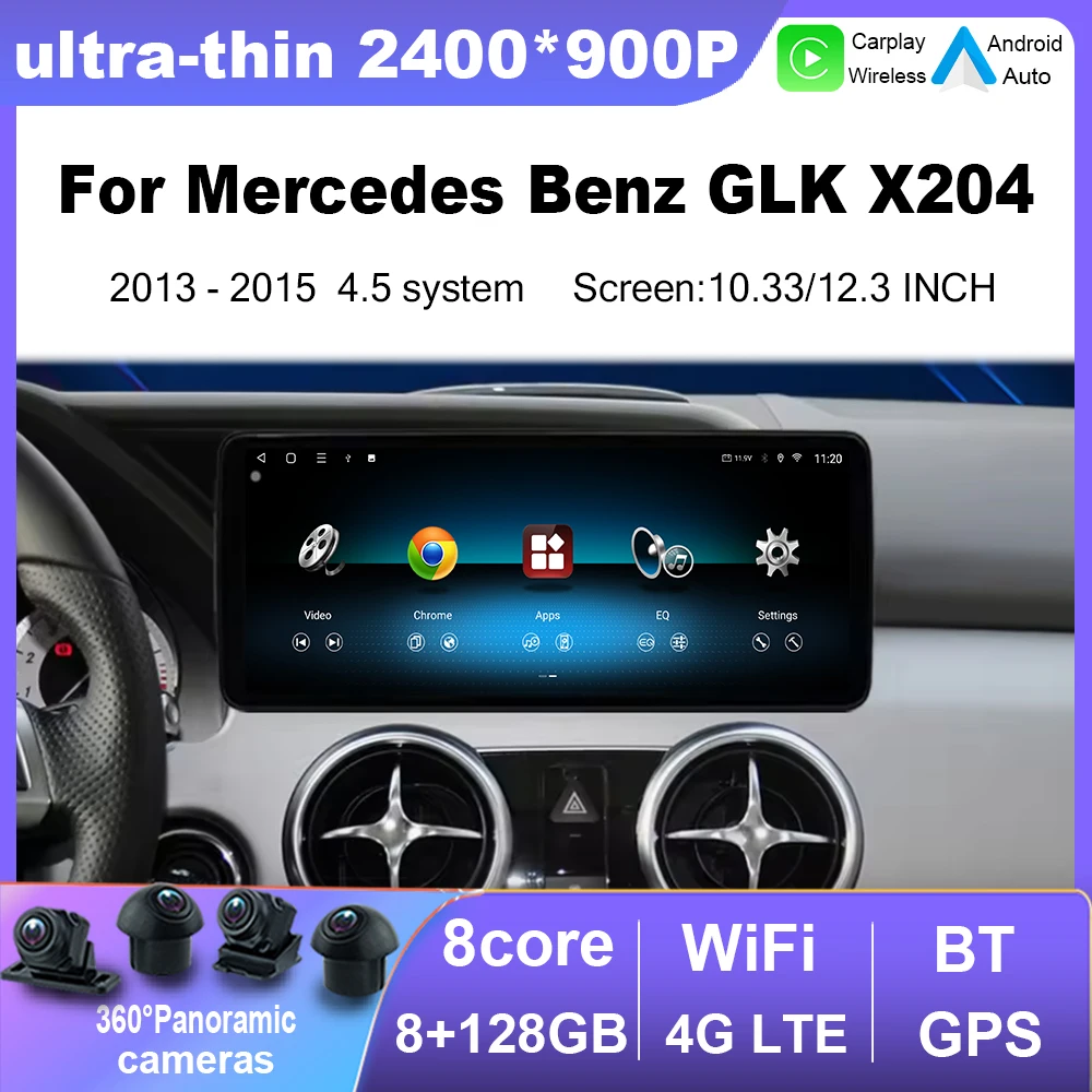 

Car Radio Multimedia Video Player QLED Touch Screen BT For Mercedes Benz GLK X204 2013 - 2015 Android 15 4G GPS Navi Auto Tools