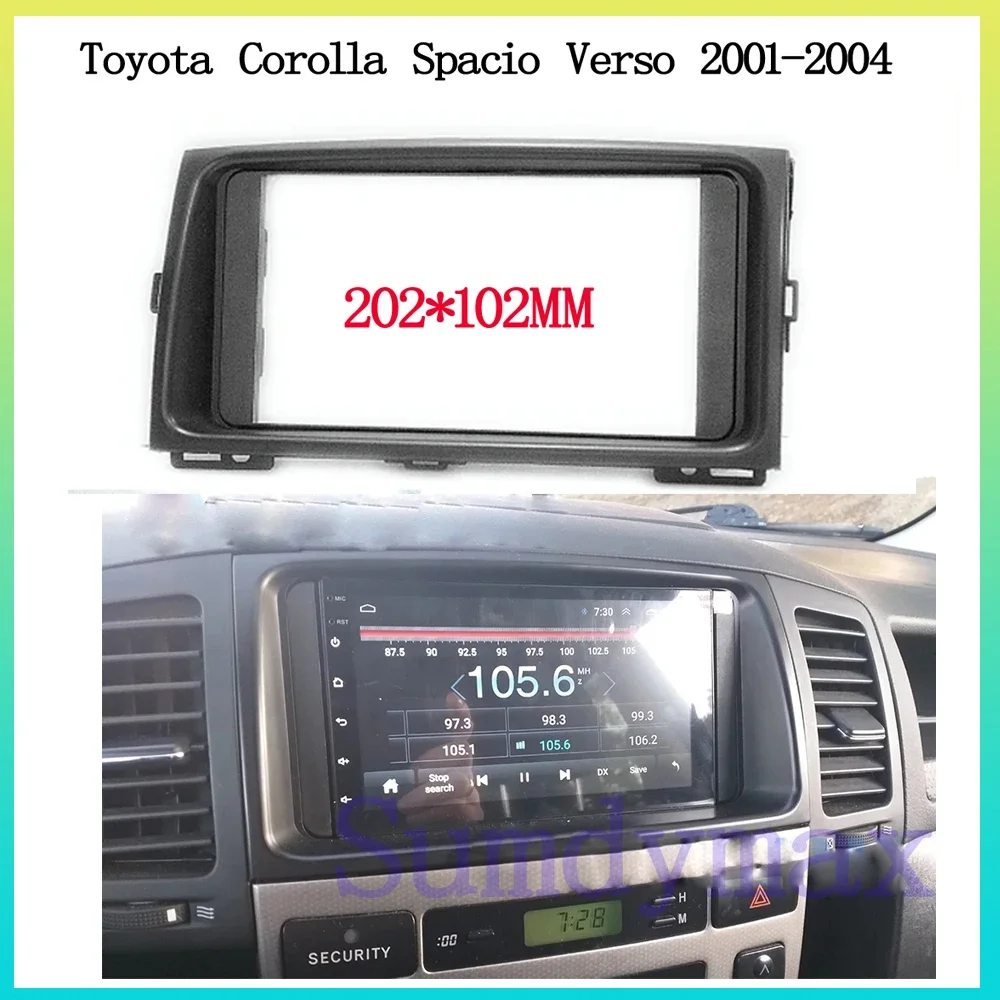 

2DIN DVD автомобильный радиоприемник для Toyota Corolla Spacio Verso 2001-2007, стерео рамка, панель, комплект крепления на приборной панели, адаптер, отделка лицевой панели