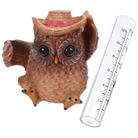 1pc Owl Rain Gauge Outdoor Garden Rain Measuring Tool Accurate Water Level Indicator Yard Decorative Gauge For Science Teaching